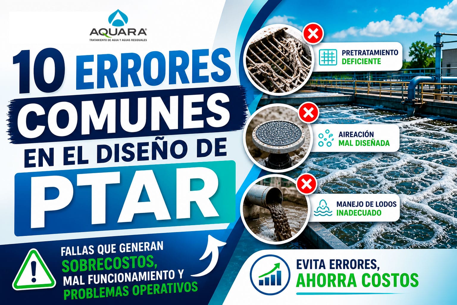 Errores comunes en el diseño de PTAR industrial que generan sobrecostos, fallas operativas y problemas de tratamiento de aguas residuales